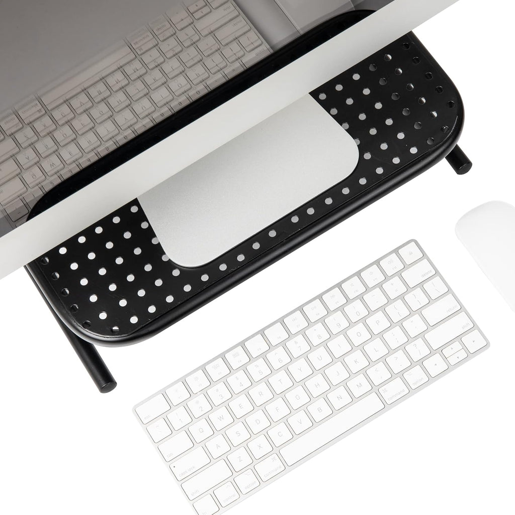 Mind Reader Monitor Stand, Ventilated Laptop Riser, Desktop Organizer, Metal, 14.5' L x 11.25' W x 4.25' H, Black (Pack of 8)