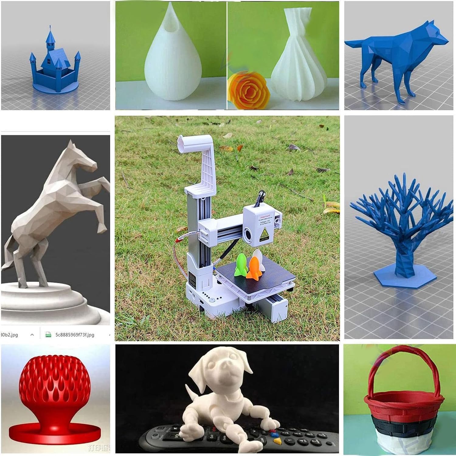 Portable Auto Slicing 3D Printer Supports PLA TPU Filament for Kids Students and Hobbyists (US Plug)