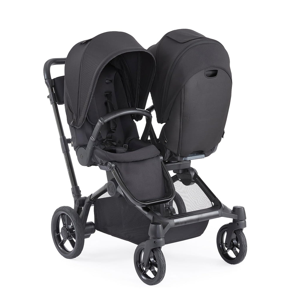 Contours Full Size Second Seat Accessory, Exclusive Compatibility with Element Baby Stroller (Model ZL032), Reversible Seating, Removable Napper Bar, UPF 50+ Canopy, Single to Double Mode, Black