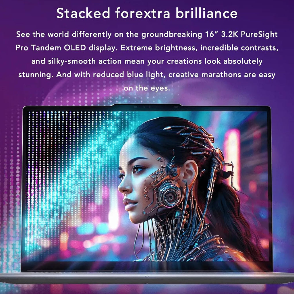 Lenovo Yoga Pro 9i 16' Laptop, Intel Core Ultra 9-285H, NVIDIA GeForce RTX 5060, 3.2K Tandem OLED 120Hz Touchscreen Display, 32GB RAM, 2TB SSD, Wi-Fi 7, Thunderbolt, Win 11 Home, w/1TB Portable HDD