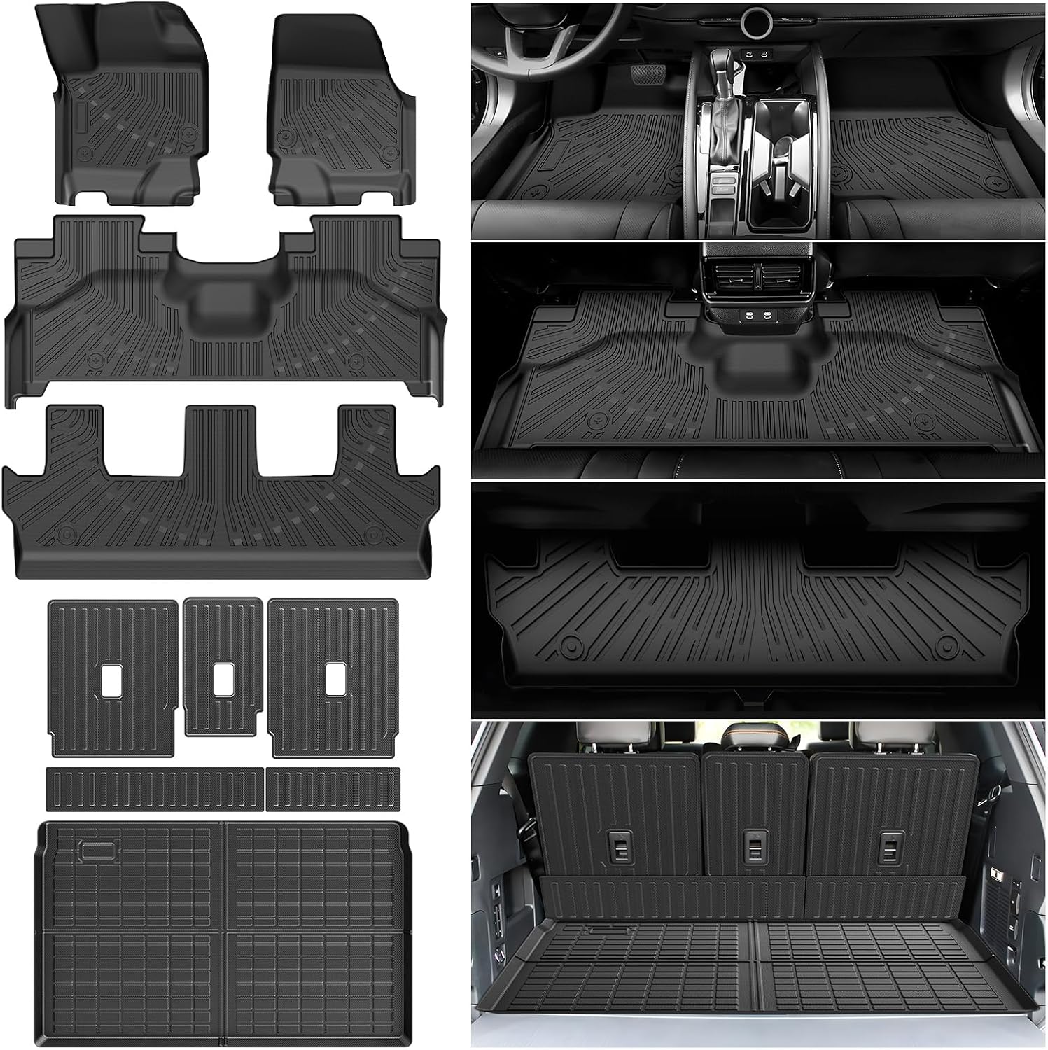 Cartist Ford Expedition max Floor Mats for 2025 2026 Expedition max (8 Seats) Accessories All-Weather Waterproof Car Floor Mats & Cargo Liner for Ford Expedition max 2025 2026