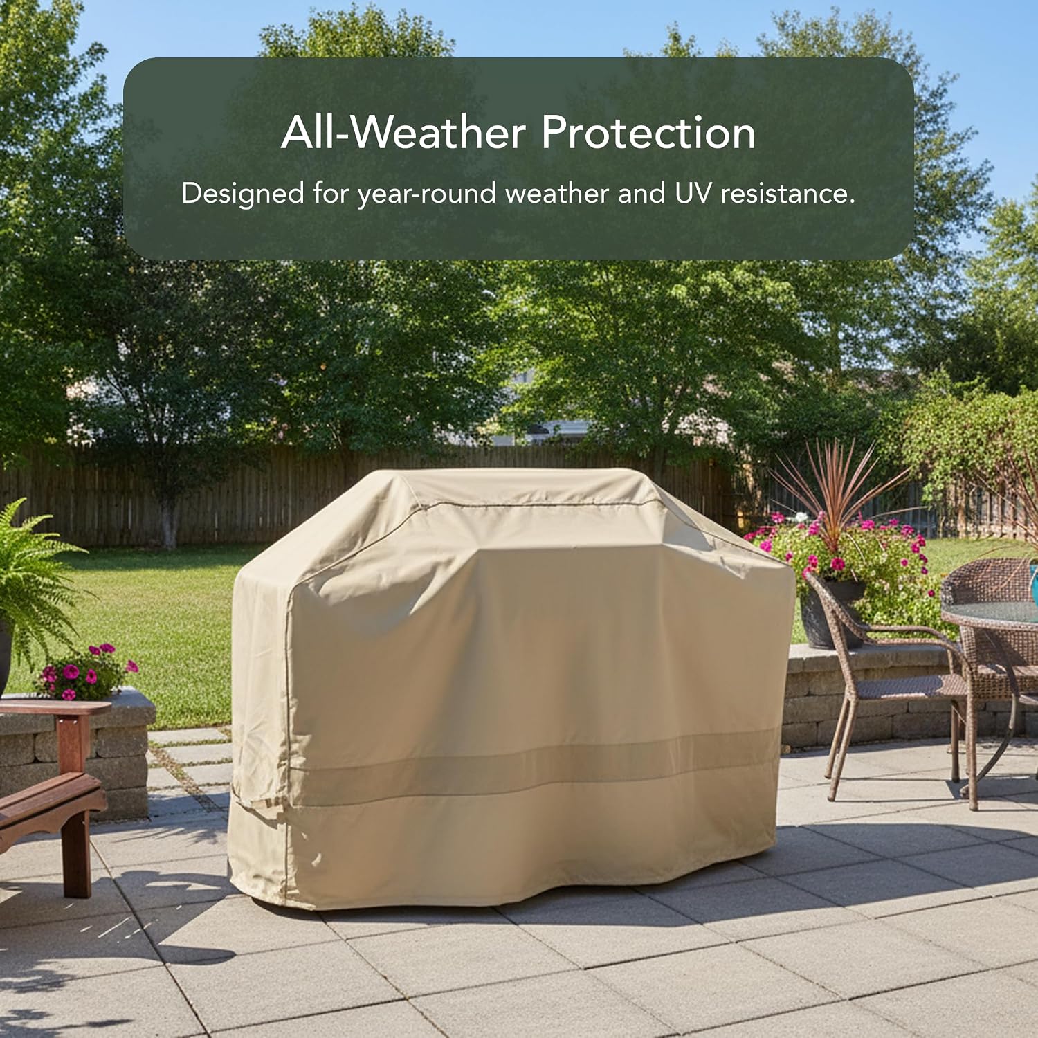 Covermates Elite Island Grill Cover - Weather-Resistant BBQ Grill Protection, Heavy-Duty Outdoor Cover with Mesh Vents for Year-Round All-Weather Durability, 86 Inch, Khaki