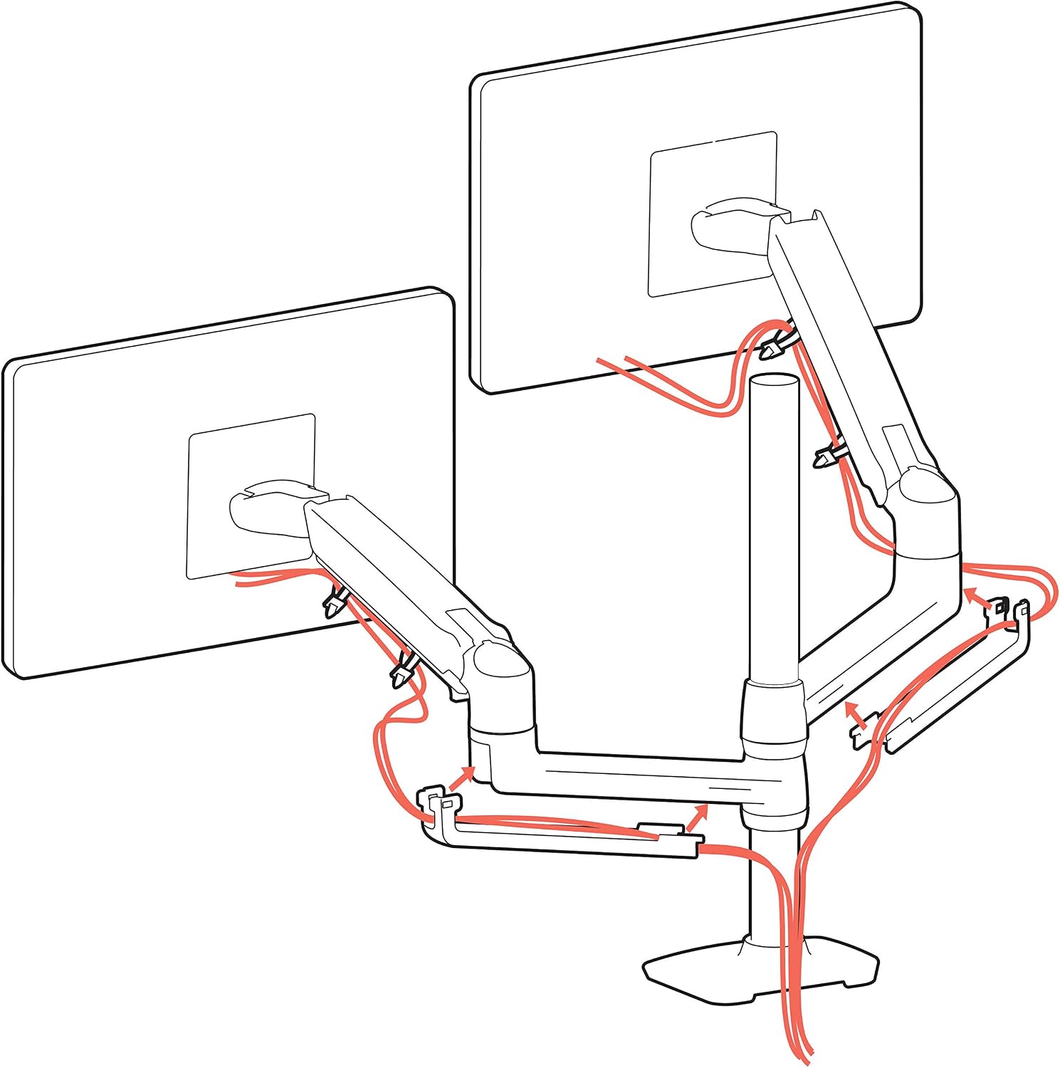 Ergotron – LX Vertical Stacking Dual Monitor Arm, VESA Desk Mount – for 2 Monitors Up to 40 Inches, 7 to 22 lbs Each – Tall Pole, Polished Aluminum