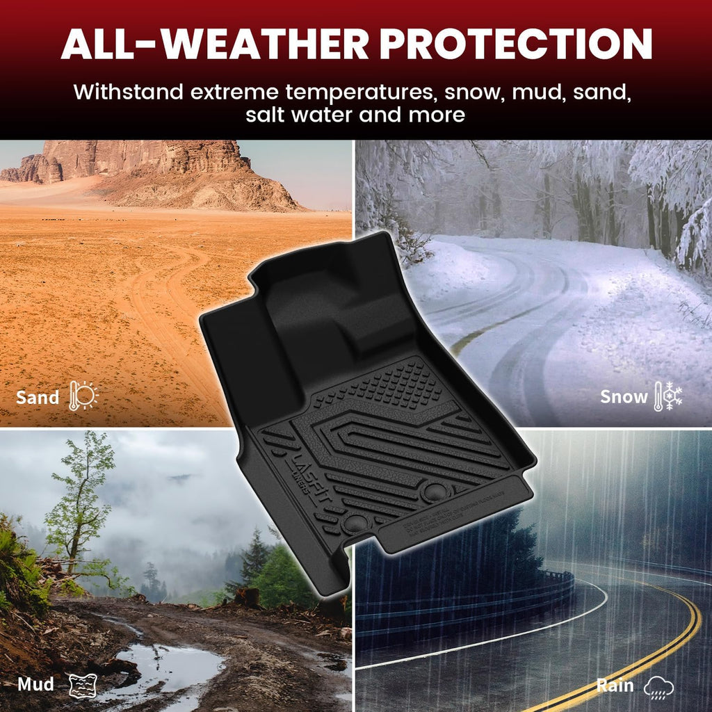 LASFIT Floor Mats & Seatback Mats & Cargo Mat for Nissan Armada/Infiniti QX80 2025-2026 (Fit 8 Seats, Not Fit 7 Seats), Custom Fit All Weather TPE Easy Clean Durable Floor Liners Car Mats,Black
