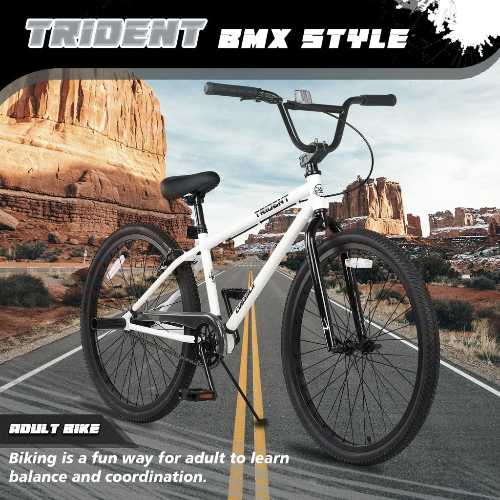 cubsala 20 24 26 Inch BMX Race Bike Trident Bicycles Beginner-Level to Advanced Riders with 2 Pegs, Multiple Colors