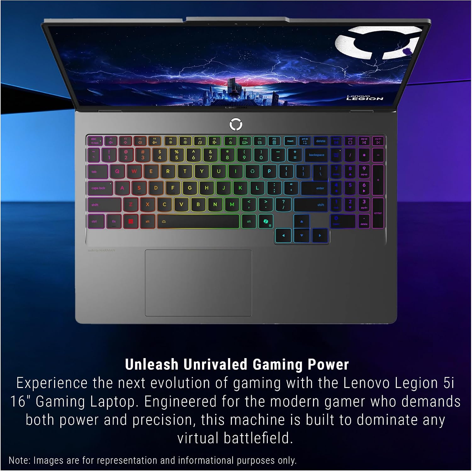 Lenovo Legion 5i Gaming Laptop, Intel Ultra 9-275HX, 32 GB DDR5 RAM, 1 TB PCIe SSD, 16' WQXGA (2560x1600) Display, Nvidia G-Force RTX 5060, 24-Zone RGB Backlit Keyboard, W11 Home, Gray