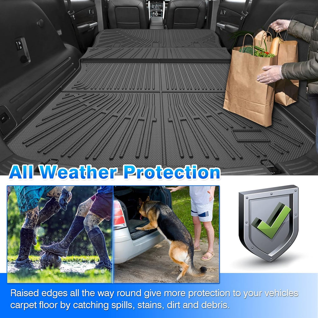 Floor Mats for Ford Edge 2007-2014 & Lincoln MKX 2007-2015, All Weather Cargo Liner for Edge Accessories, Heavy Duty TPE Cargo Mats, Car Accessories