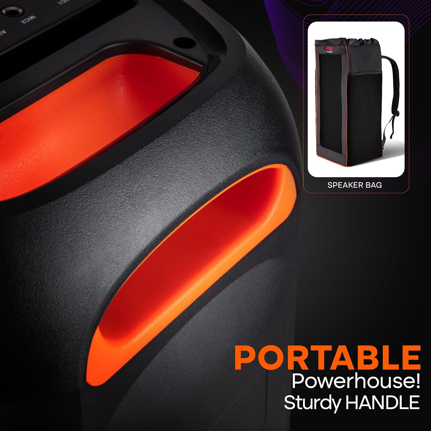 Pyle Compact Bluetooth PA Party Speaker System, 160W Dual 6.5' Karaoke Machine with Mic, Rechargeable Battery, USB/SD/BT/FM Radio, TWS Function & Party Lights, Speaker Bag Included, 11.8'x11.8'x26.4'