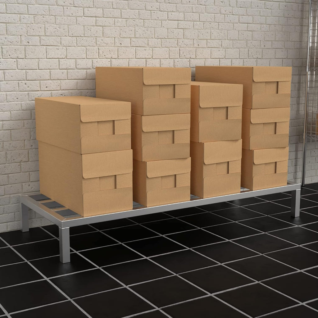 60'' x 24'' x 8'' Aluminum Welded NSF Certified Dunnage Rack - 1850 lb. Capacity, for Restaurant, Storage, Warehouse, Garage