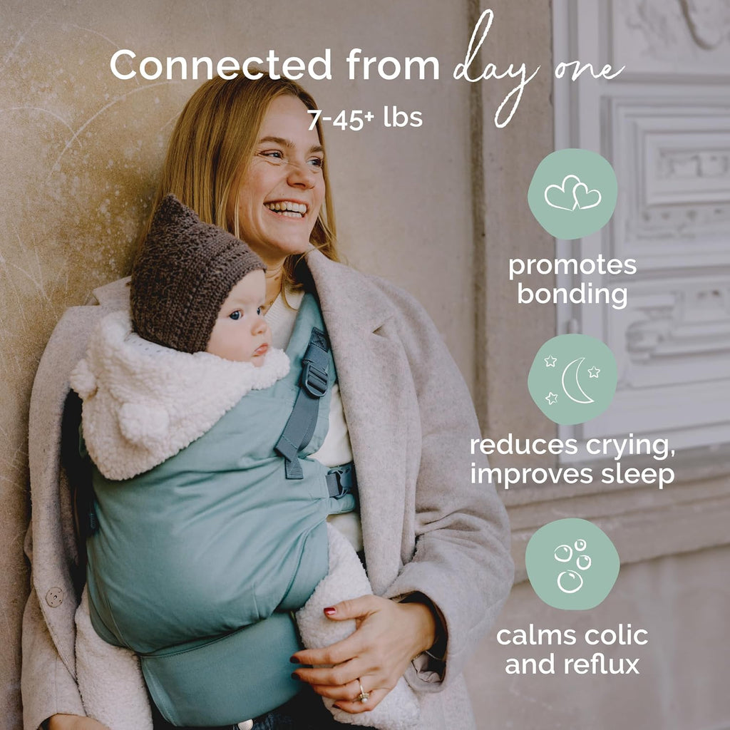 Boba X Baby Carrier - Newborn to Toddler Adjustable, 2-in-1 Convertible Front and Backpack Carrier 7 to 45 lbs, Ergonomic Baby Carrier with Crossable Straps (Sea Mist)