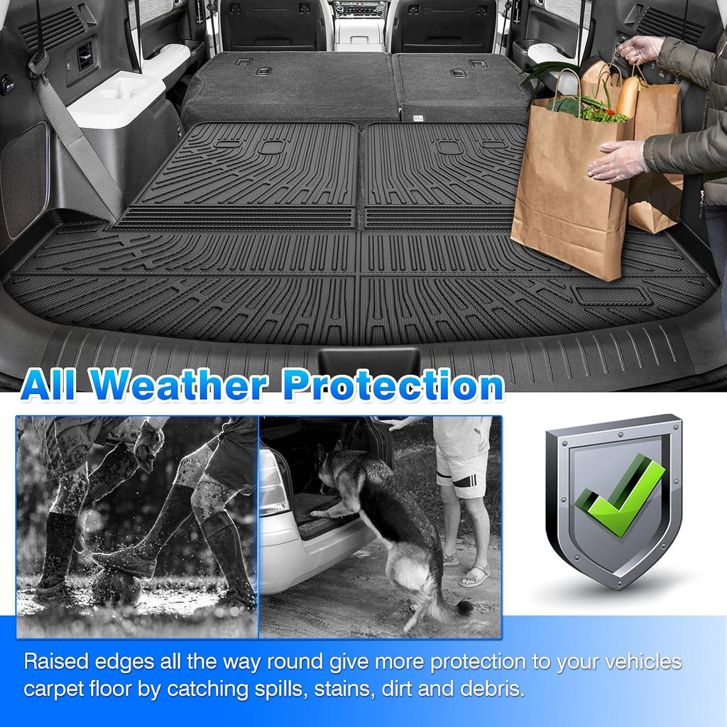 Cartist Floor Mats and Cargo Liner Fit for Hyundai Santa Fe 2024 2025 2026 (Fit Gas Only) All Weather Floor Mat Santa Fe Accessories Heavy Duty Carpet Protection