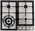 COSMO 640STX-E 24 in. Gas Cooktop with 4 Sealed Burners, Drop-In Counter-Top Cooker Cooktop with Cast Iron Grate and Melt-Proof Metal Knobs in Stainless Steel
