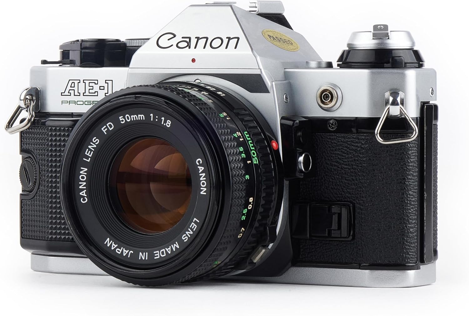 Canon AE-1 Program 35mm SLR Film Camera Kit 50mm MF Lens (Renewed)