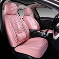 Coverado Seat Covers Front Seats, Pink Car Seat Cover with Lumbar Support, Waterproof Car Seat Cushion, Front Car Seat Covers Leatherette Car Seat Protector Universal Fit Most Cars