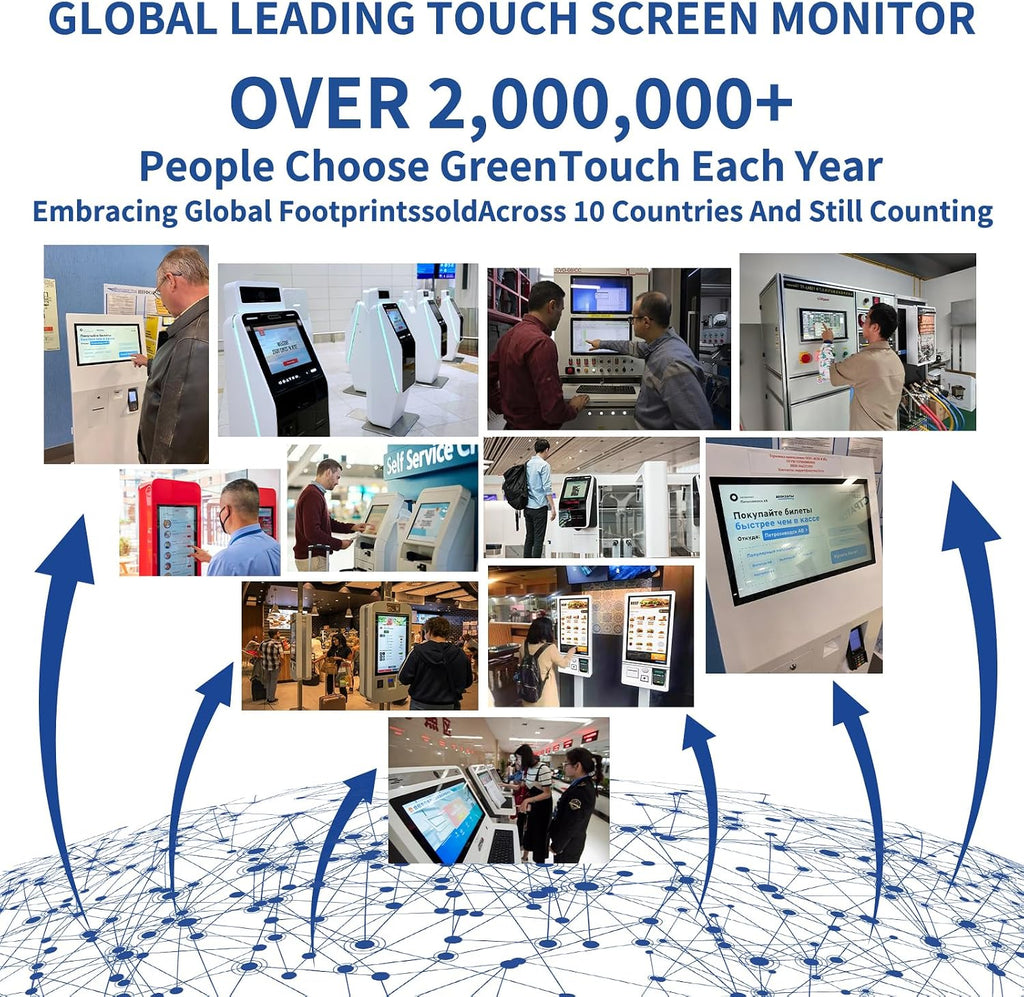 GreenTouch 23.8 Inch 10 Points Open Frame PCAP Touchscreen Monitor - Industrial Touch Display -16:9 -TFT LCD