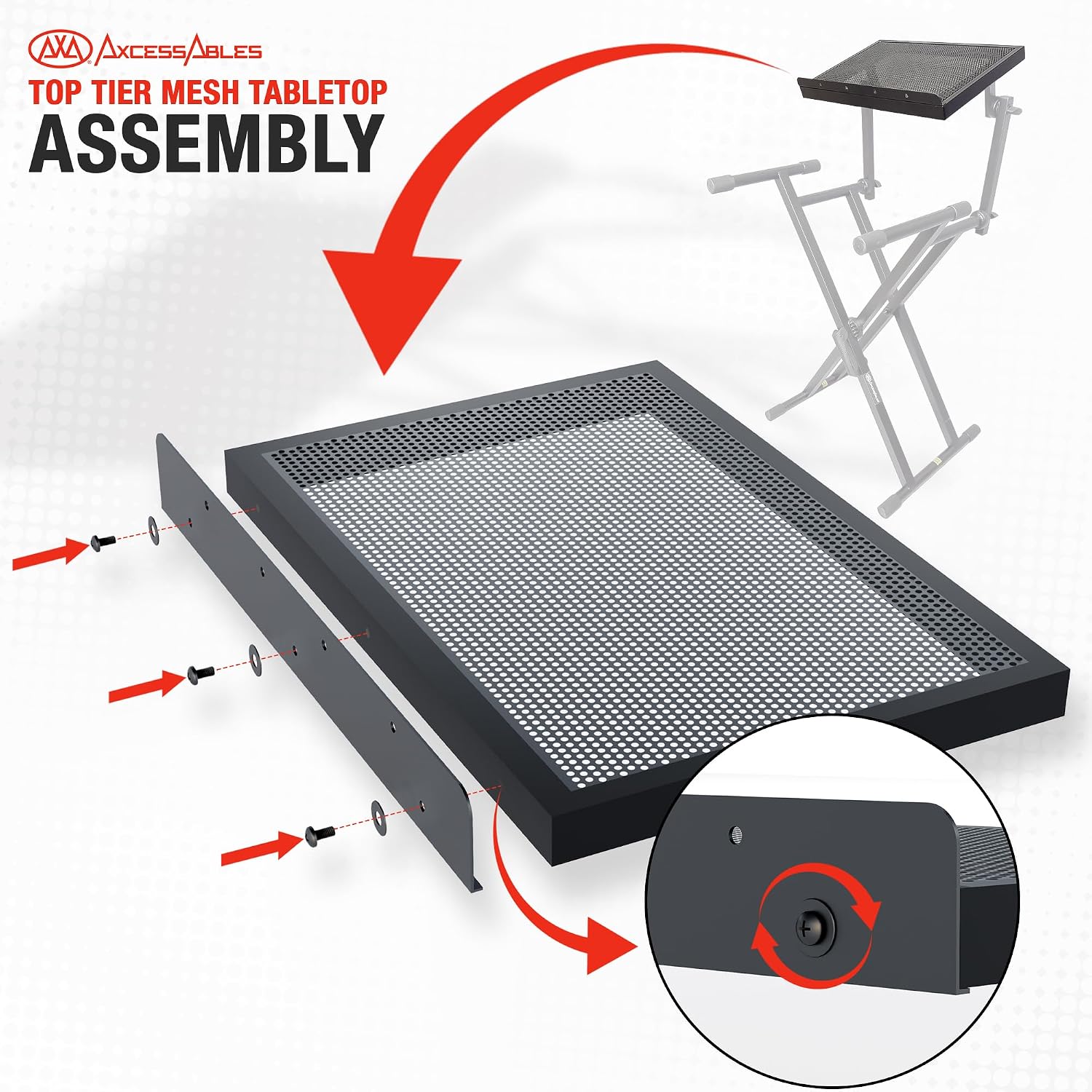 AxcessAbles Dual Piano Keyboard Stand with 2nd Tier – X Style Adjustable and Portable Heavy Duty 2 Tier Stand for Synths, Laptops, Tablet, Sheet music and Digital Keyboards – Fits 54, 61, 64, 88 Key Pianos. Electric Piano and Sheet Music Stand