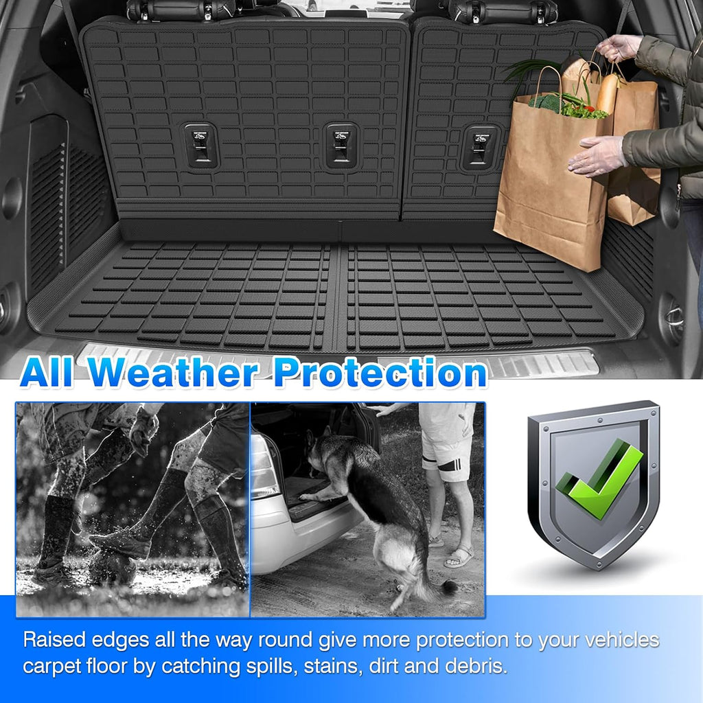 Floor Mats for Chevy Tahoe/GMC Yukon 7 Seats Bucket Seat (Not for Yukon XL) 2021-2025 2026, All Weather Cargo Liner for Tahoe Accessories, Heavy Duty Car Mats, Car Accessories
