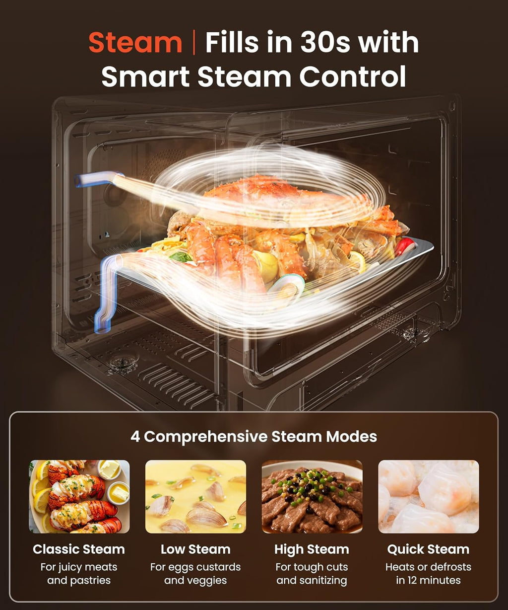 FOTILE HYZK32-E3 ChefCubii 1.1 cu. ft. 4-in-1 Steam-Combi Oven with Steam-Bake, Air Fry, Convection, Dehydrator Functions, and 50 Preset Menus,White