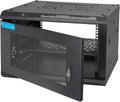 6U Wall Mount Server Cabinet with A Lockable Front Vented Door, Cooling Fans, Removable Side Panels - 45cm Depth, 19' Network Rack Including Full-Size Rack Shelf for IT Equipment