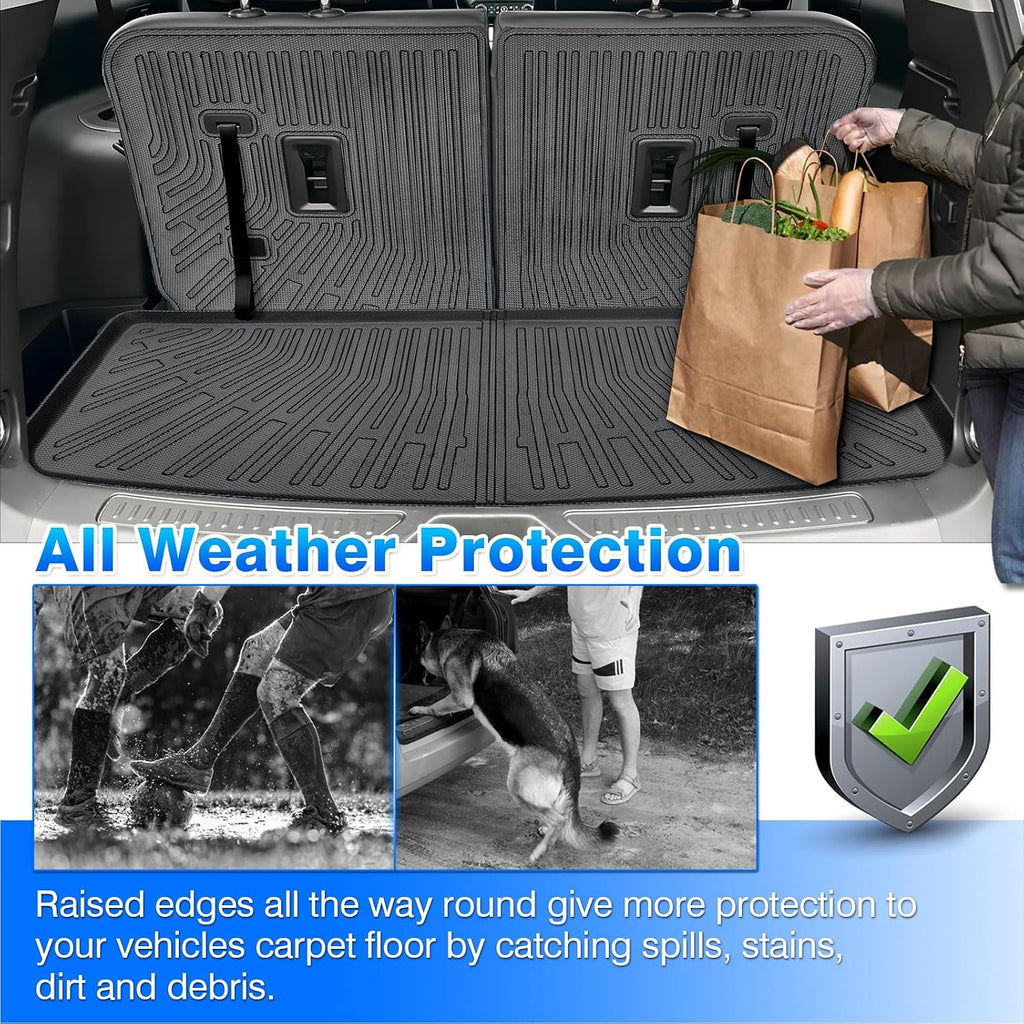 Cartist Floor Mats Fit for GMC Acadia 2017-2023 6-Passenger, All Weather Floor Mat & and Cargo Liner for Acadia Accessories, Heavy Duty Carpet Protection
