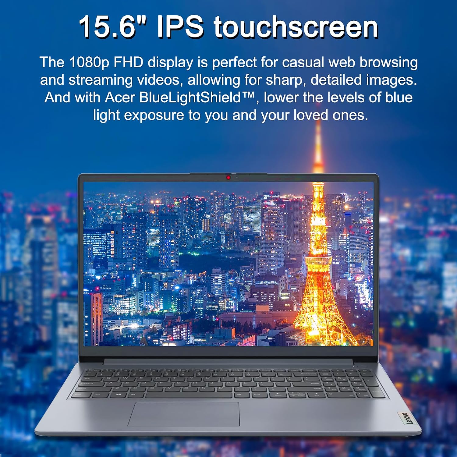 Lenovo Ideapad 1i 15.6' Touch Laptop, Intel Core i3-1215U, 15.6'' FHD Touchscreen Display, 8GB RAM, 256GB SSD, Intel UHD Graphics,Wi-Fi, HDMI, Windows 11 Home, Cloud Gray