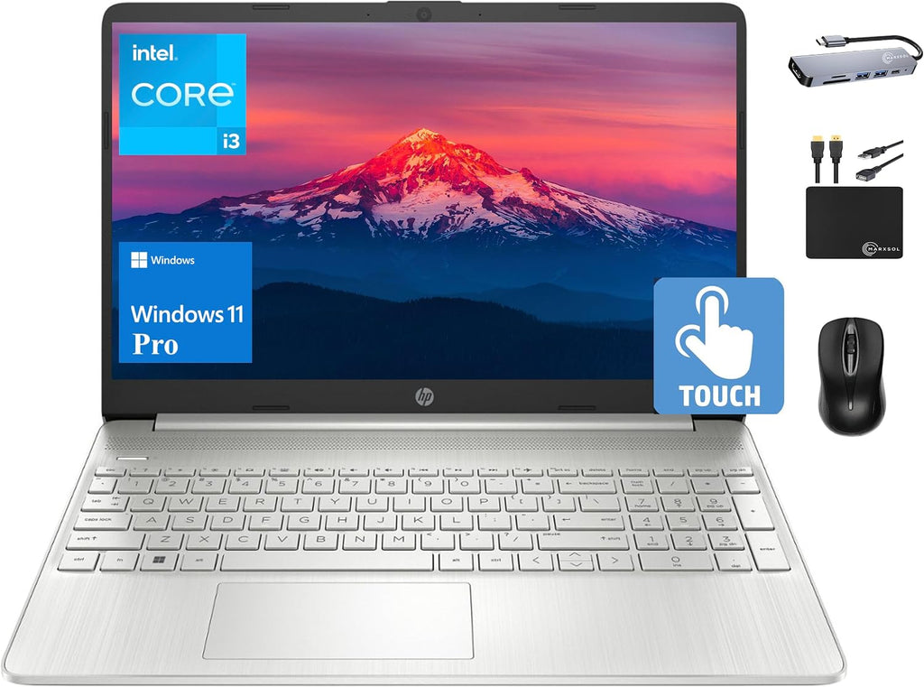 HP 2024 15.6' HD Touchscreen Business Laptop, 6-cores Intel i3-1215U (Beat i5-1135G7), 16GB RAM, 1TB SSD, Webcam, UHD Graphics, WiFi, Long Battery, Type-C, Win 11 Pro +MarxsolAccessory