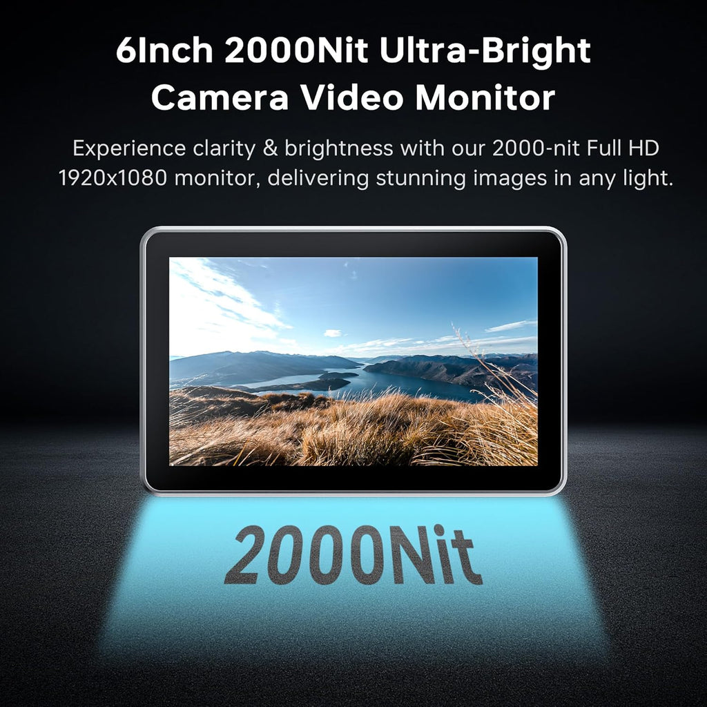 VILTROX DC-X3 Touchscreen Camera Monitor Kit with Rig Cage, 2000 nits 4K SDI HDMI in/Out Video Field Monitor Kit with Sunshade Hood, 3D LUT, Waveform, Histogram & Vectorscope Tools, Black