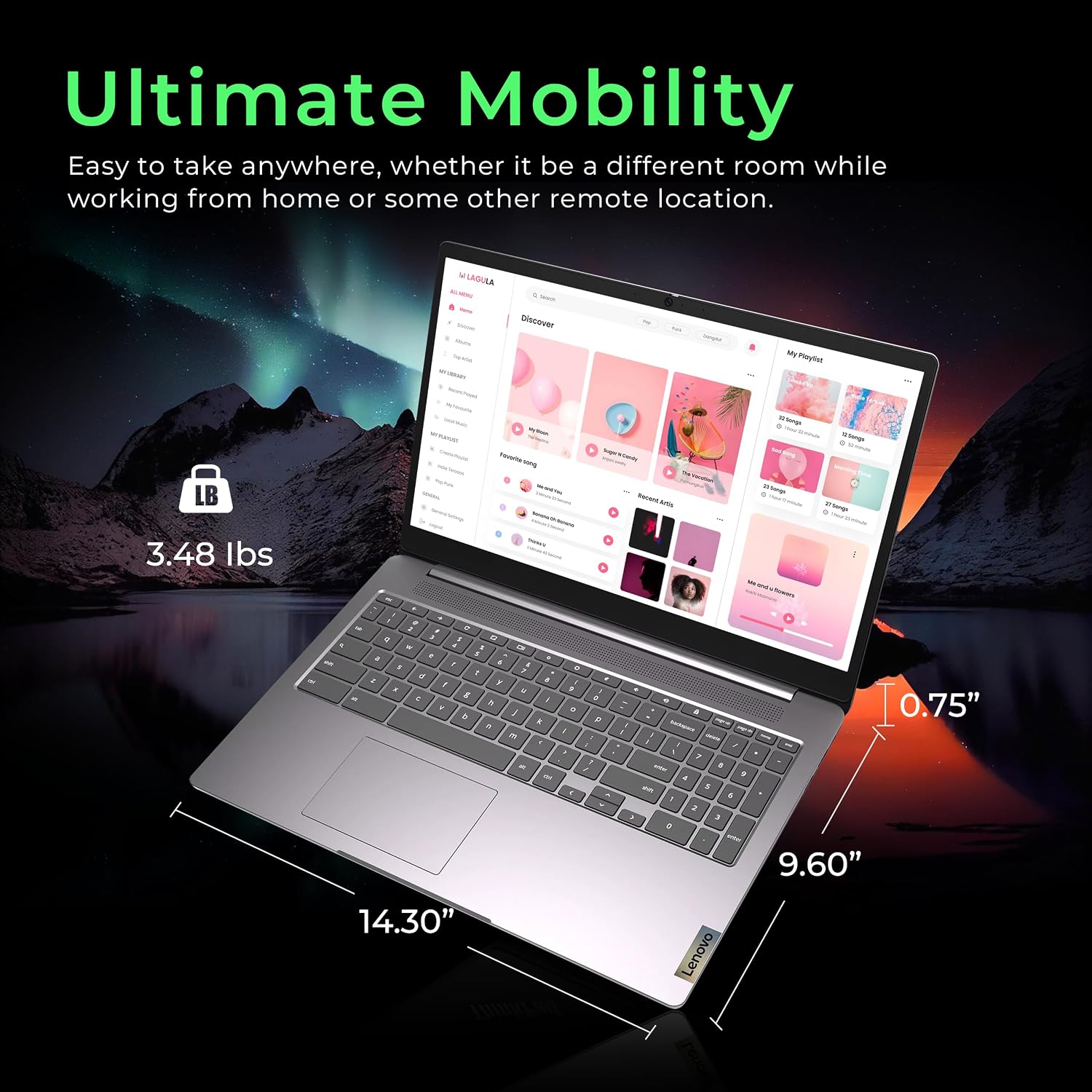 Lenovo IdeaPad 3 15.6' FHD Anti-Glare Chromebook, Intel Celeron N4500, 4GB LPDDR4 RAM, 352GB Storage (64GB SSD + 288GB Docking Station Set), HD Camera, HD Audio, Wi-Fi 6, Bluetooth, Chrome OS, Grey