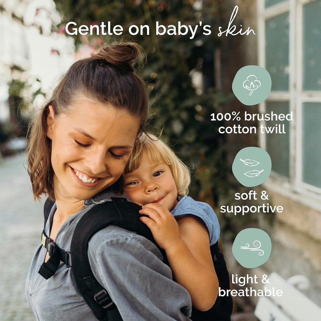 Boba X Baby Carrier - Newborn to Toddler Adjustable, 2-in-1 Convertible Front and Backpack Carrier 7 to 45 lbs, Ergonomic Baby Carrier with Crossable Straps (Black Beauty)