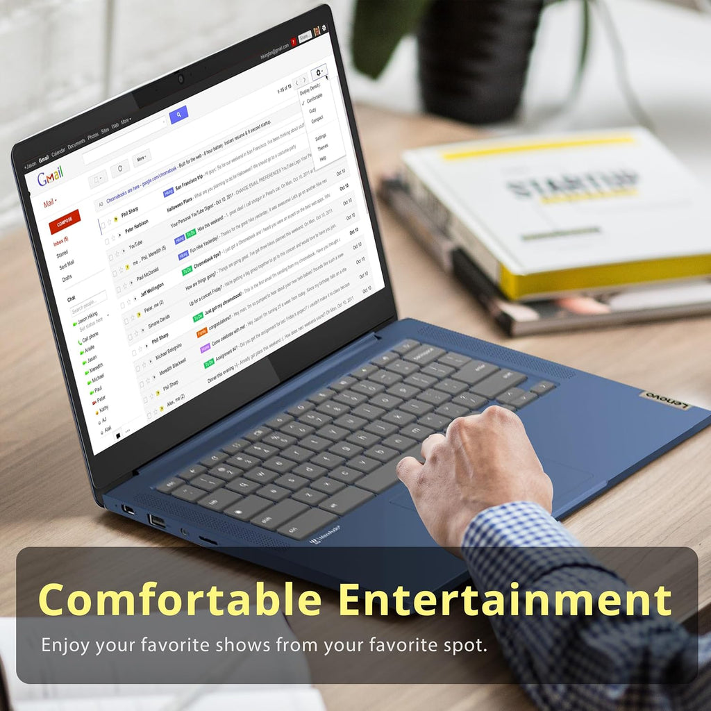 Lenovo IP Slim 3 14' FHD Chromebook, MediaTek Kompanio 520, 4GB RAM, 224GB Storage (64GB eMMC+160GB Docking Station Set), HD Webcam, Wi-Fi 6, Long-Battery Life, Chrome OS, Abyss Blue
