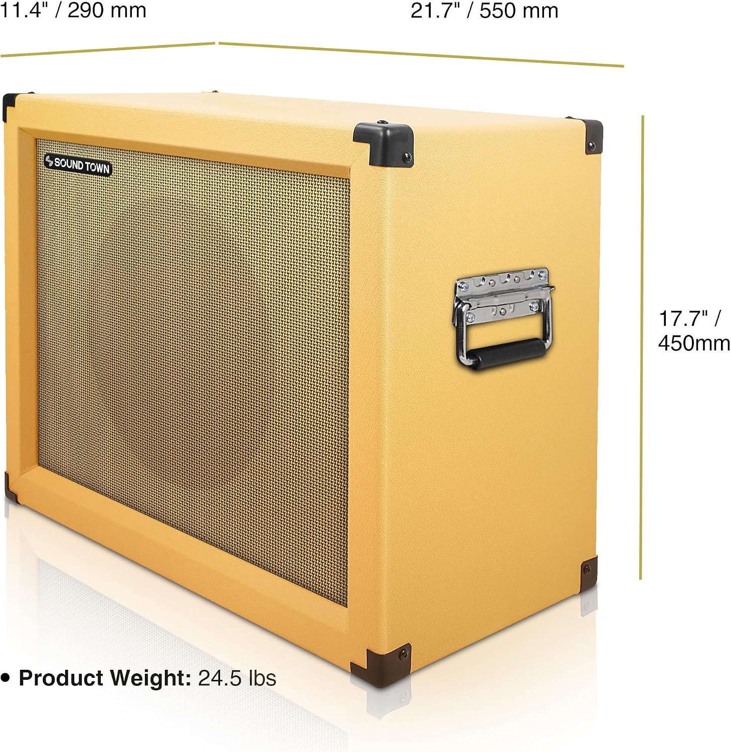 Sound Town 1 x 12' Empty Guitar Speaker Cabinet, with Birch Plywood Construction, Orange Tolex, Wheat Cloth Grill, Compatible with Celestion/Eminence Speakers (GUC112OR-EC)