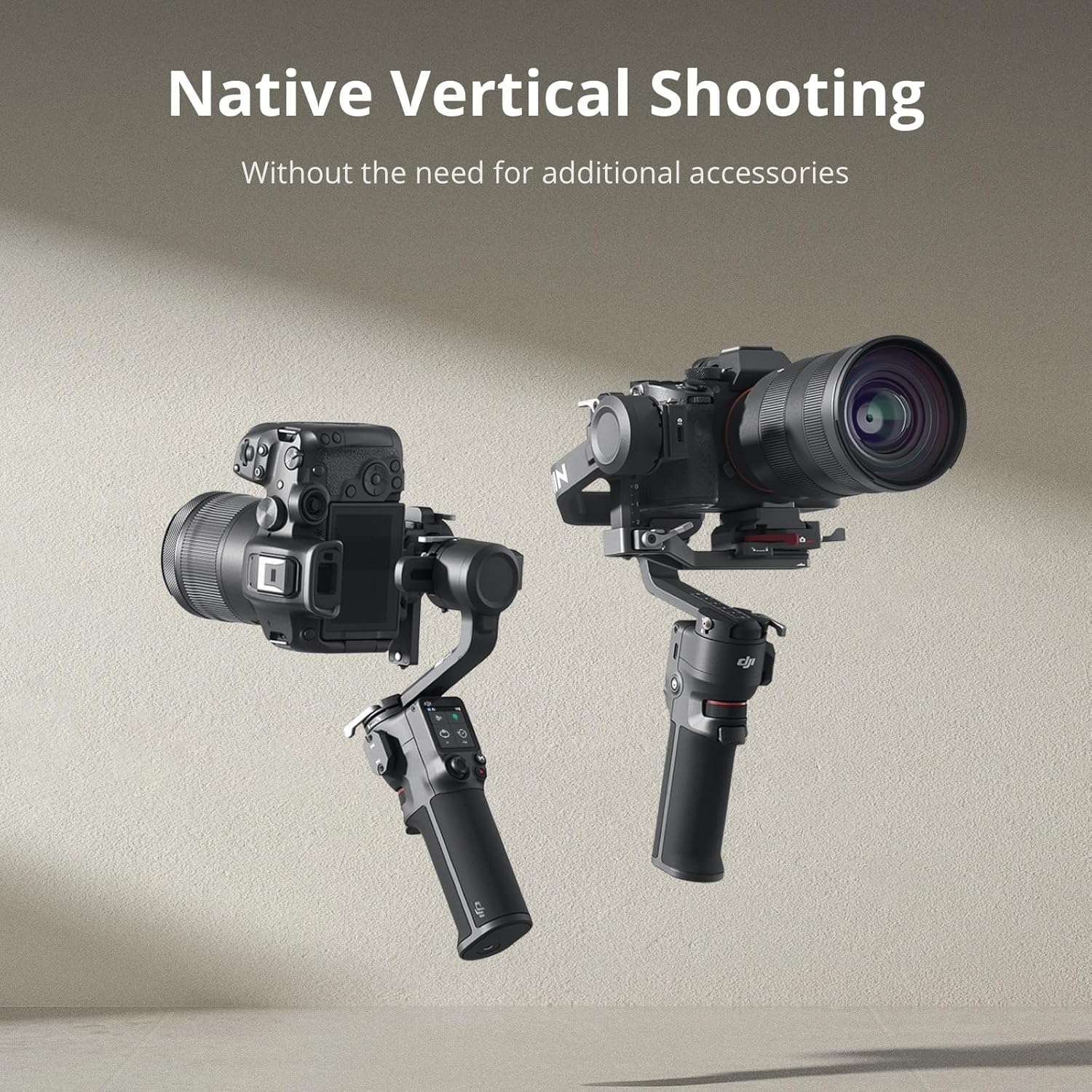 DJI RS 3 Mini, 3-Axis Gimbal Stabilizer for Cameras Canon/Sony/Panasonic/Nikon/Fujifilm, 2 kg (4.4 lbs) Tested Payload, Camera Gimbal with Native Vertical Shooting, Black
