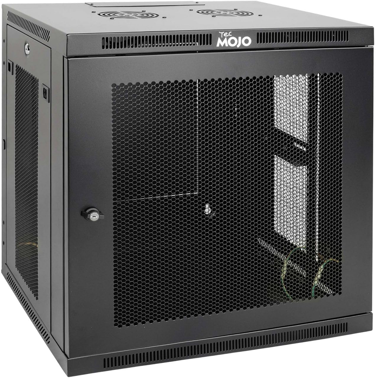 Tecmojo 12U Wall Mount Rack,12U Rack 17.7 Inch Depth,Hold Up to 176 Lbs,Enclosed Wall Mount Rack Kit for 19 Inch Network,Server and AV Gear,Mesh Door(Elite Collection)