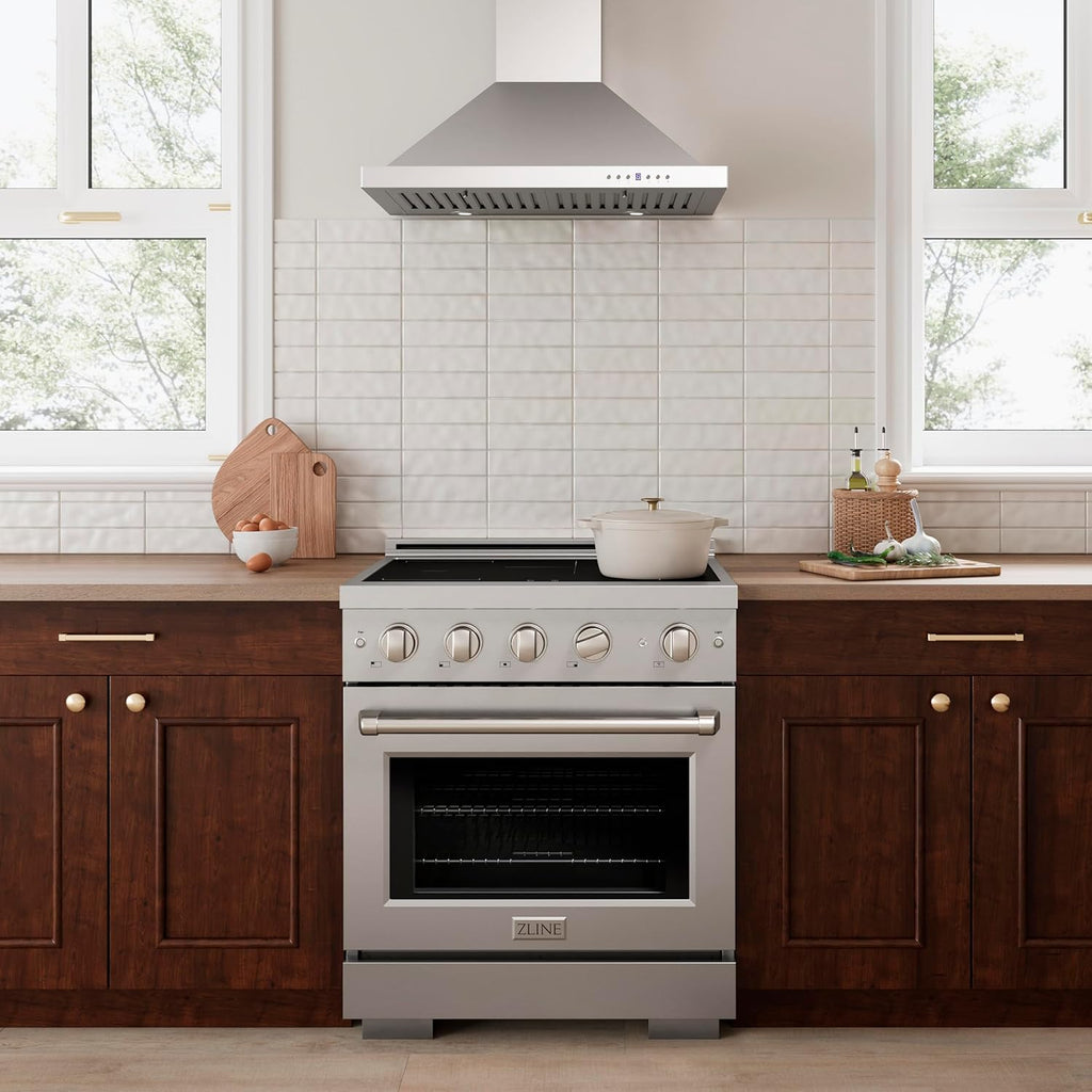ZLINE 30 in. 4.2 cu. ft. Paramount Induction Range with 4 Element Cooktop and Electric Convection Oven in Stainless Steel (SINR30)