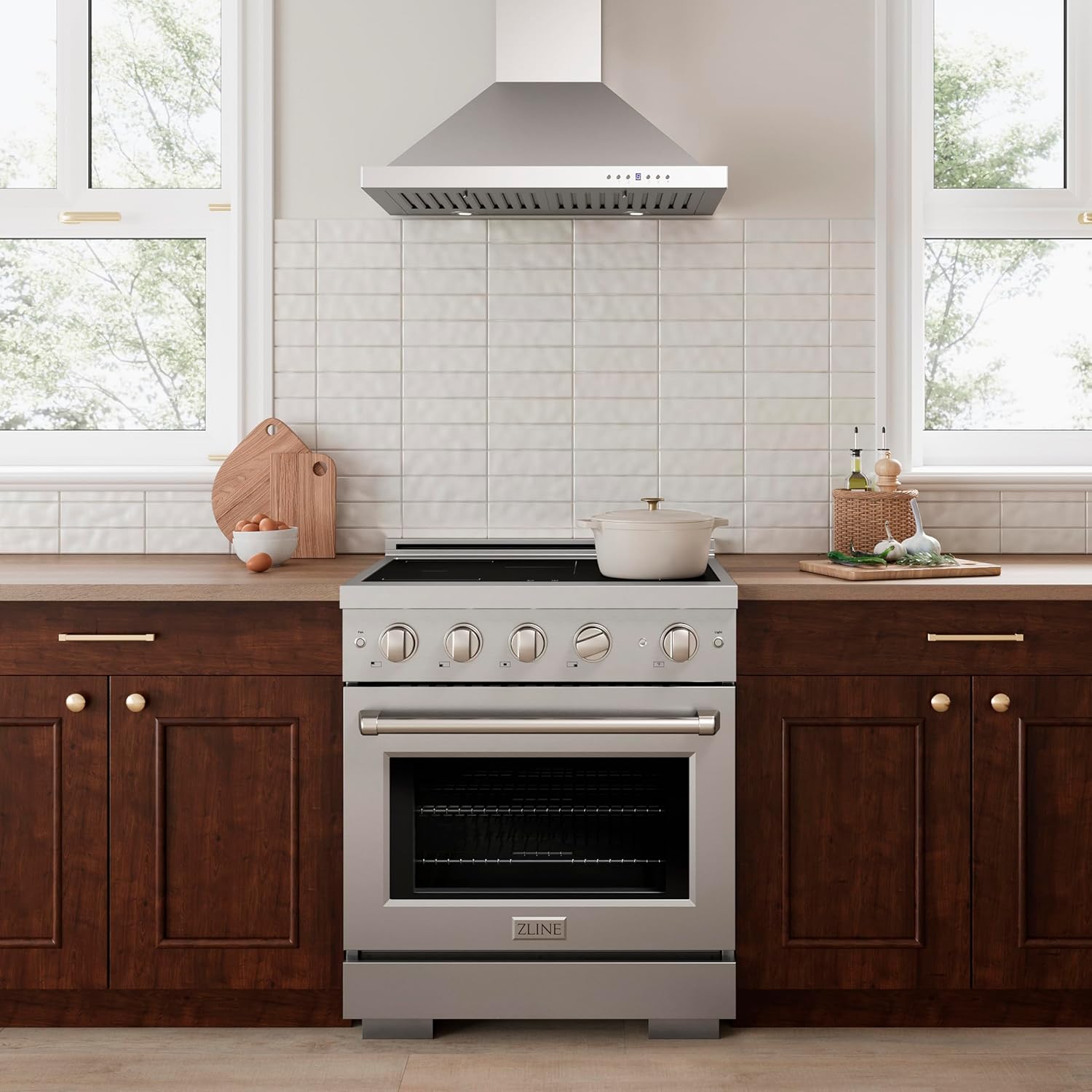 ZLINE 30 in. 4.2 cu. ft. Paramount Induction Range with 4 Element Cooktop and Electric Convection Oven in Stainless Steel (SINR30)