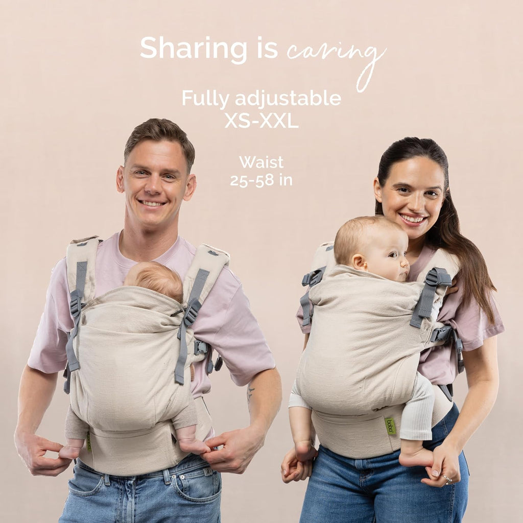 Boba X Baby Carrier Newborn to Toddler - Breathable Linen Blend, Certified Hip Healthy, Lightweight, Petite to Plus Size 7-45 lbs, Micro-Adjustable Baby Carrier from Newborn (Linen Pampas)