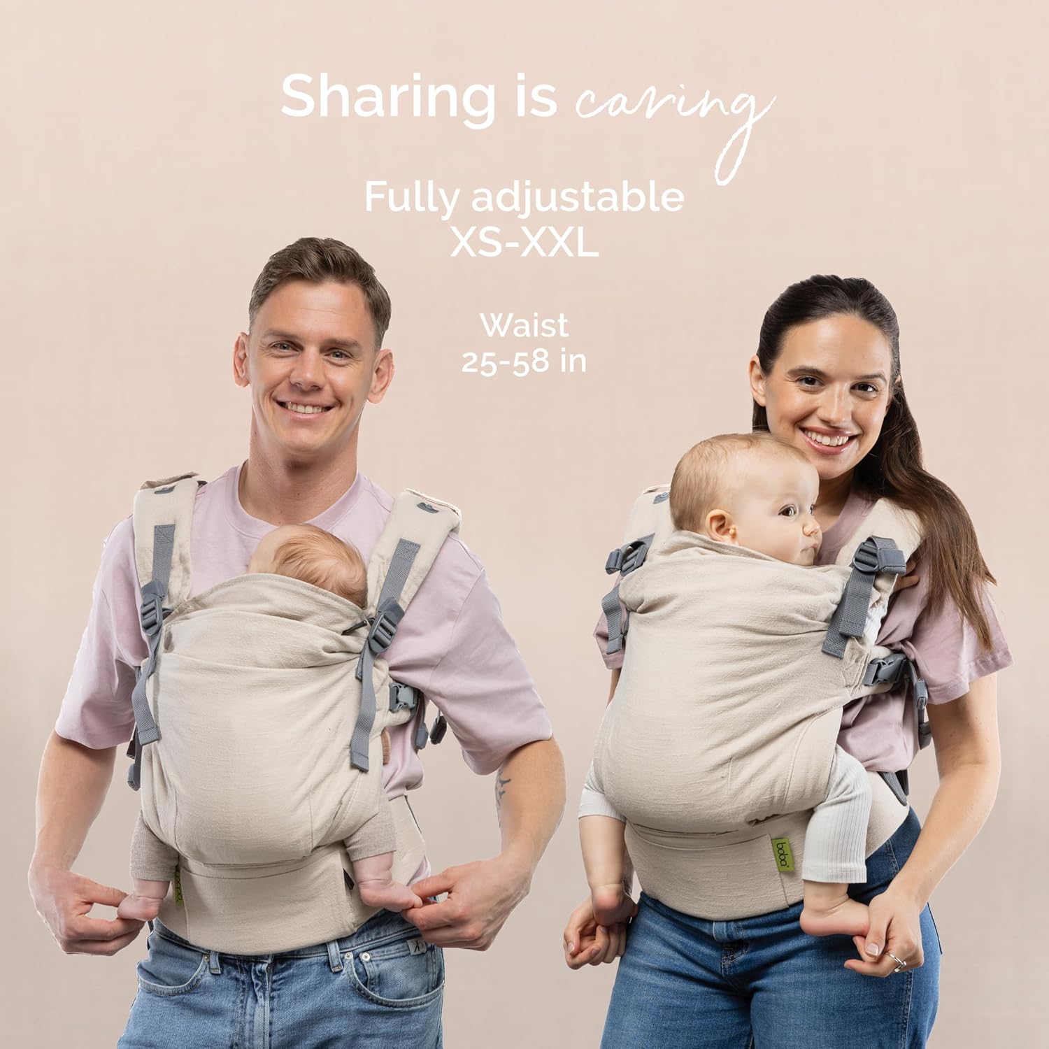 Boba X Baby Carrier Newborn to Toddler - Breathable Linen Blend, Certified Hip Healthy, Lightweight, Petite to Plus Size 7-45 lbs, Micro-Adjustable Baby Carrier from Newborn (Linen Pampas)