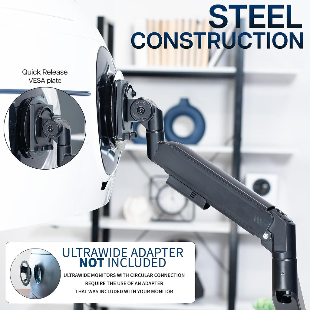 VIVO Heavy Duty Ultrawide Monitor Arm for 57 inch Screens up to 59.4 lbs, Desk Mount TV and Monitor Stand Designed for Samsung Odyssey Ark, Neo G9, ViewFinity S9, and More, Black, STAND-GT57