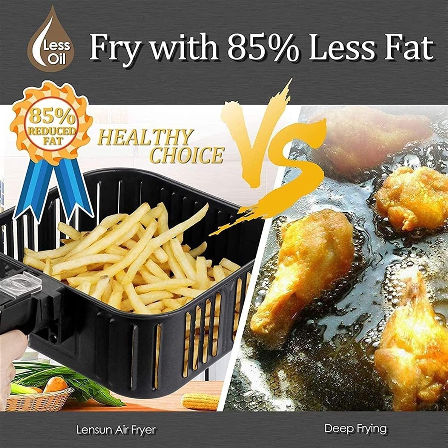 Air Fryer Oven Combo 5.5QT Large Cooker Customizable 7 Presets to Set your Preferred Cooking Results Nonstick and Dishwasher-Safe Basket vision
