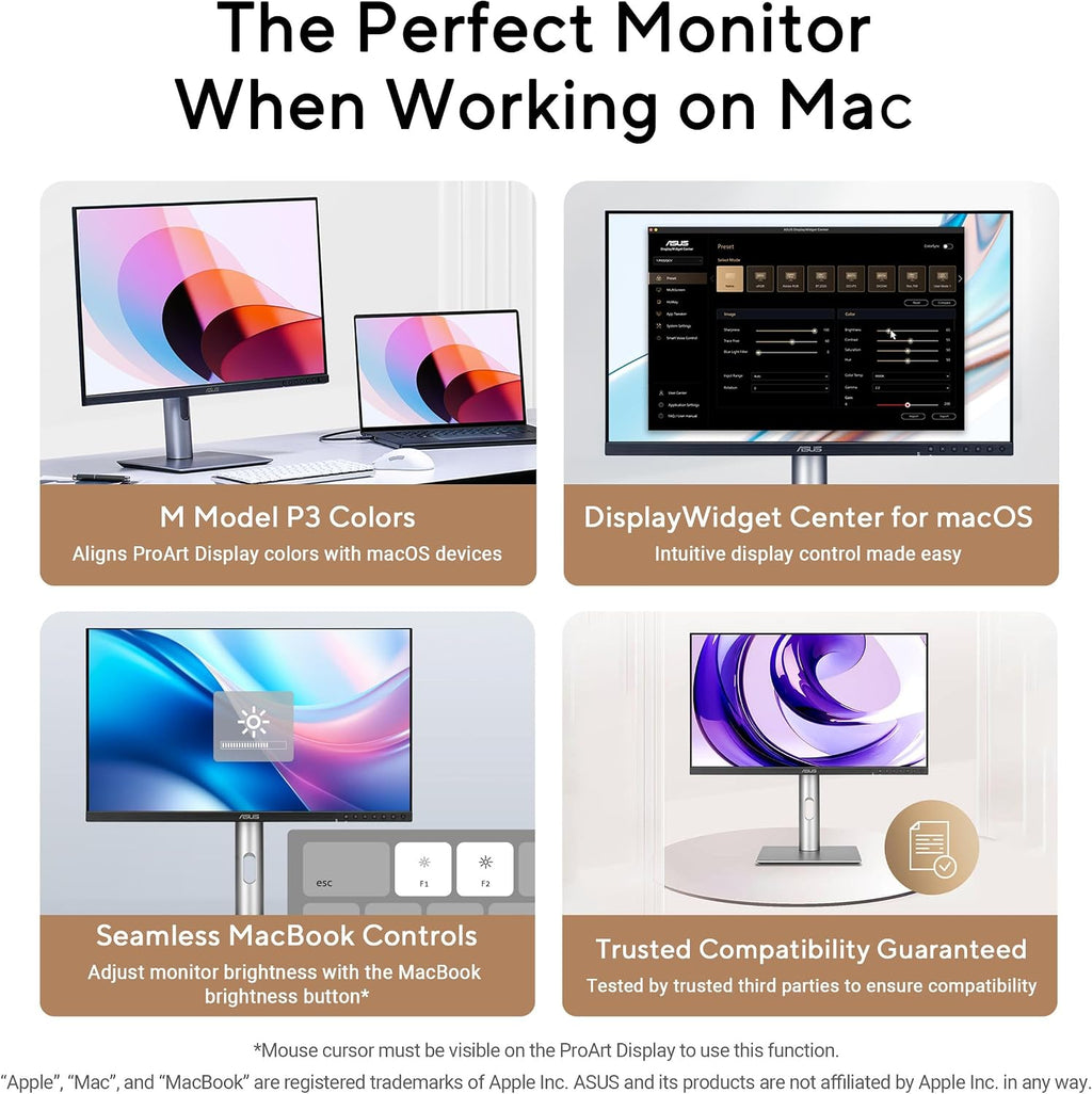 ASUS ProArt Display 27' 1440P Professional Monitor (PA278QGV) – IPS, QHD (2560 x 1440), 95% DCI-P3, Color Accurate, ΔE<2, Calman Verified, 120Hz, HDR-10, Light Sync, Ergonomic, 3 yr Warranty