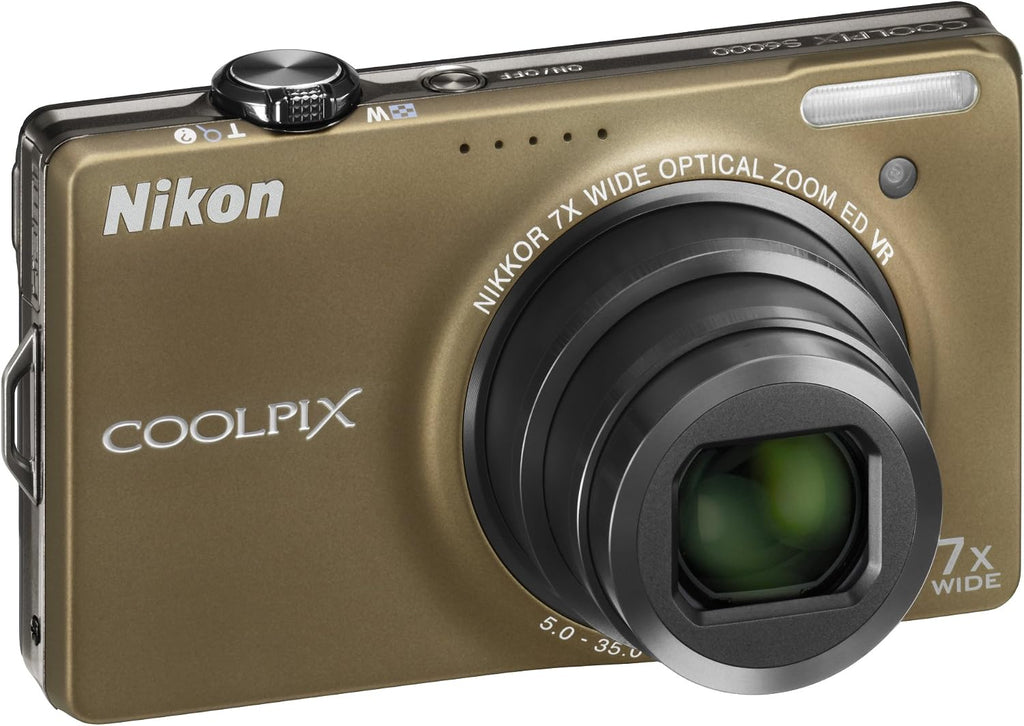 Nikon Coolpix S6000 14 MP Digital Camera with 7x Optical Vibration Reduction (VR) Zoom and 2.7-Inch LCD (Bronze)