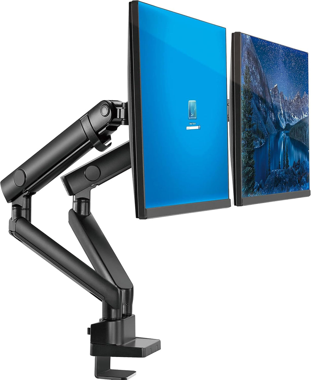 Dual Monitor Arm Stand for 35 Inch Screens - Full Adjustable VESA Mount for 2 Monitors, Heavy Duty Dual Monitor Desk Mount Compatible with C Clamp, Grommet Mounting Base, Holds 26.4lbs per Arm, Black