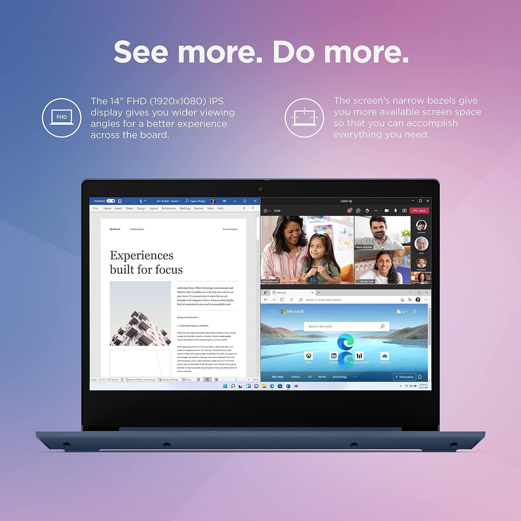 Lenovo 2023 IdeaPad 3i Laptop, 14.0 Inch FHD IPS Display, 12th Gen Intel Core i5-1235U, 16GB RAM, 512GB SSD, Intel Iris Xe Graphics, Fingerprint, Wi-Fi 6, Windows 11 Home, Bundle with JAWFOAL