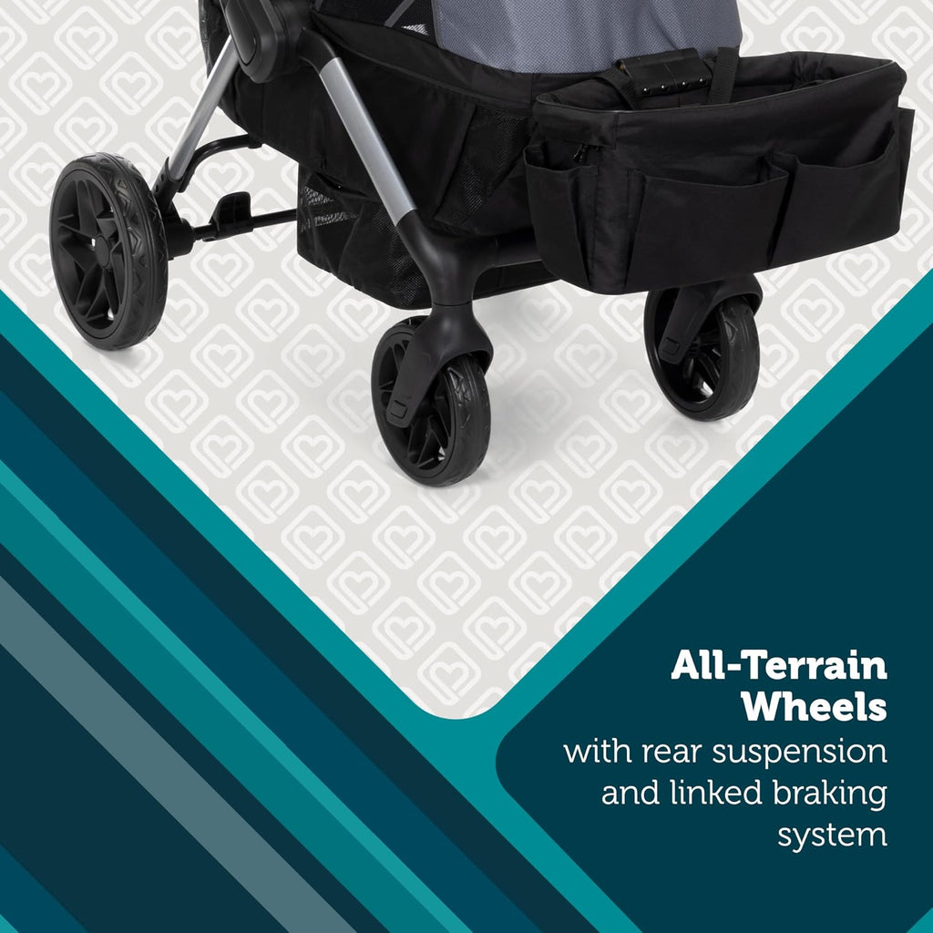 Safety 1st Summit Wagon Stroller for 2 Kids with Removable Tray in High Street