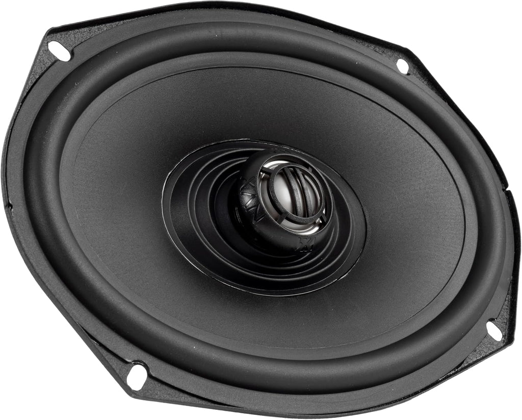 NVX® XFHD69L Premium 6x9' Motorcycle Speakers, 800W Peak (400W RMS), 2-Ohm Aftermarket Saddlebag Lid Coaxials with 1' Titanium Tweeters, Waterproof, for Harley-Davidson 1998 up (Pair)