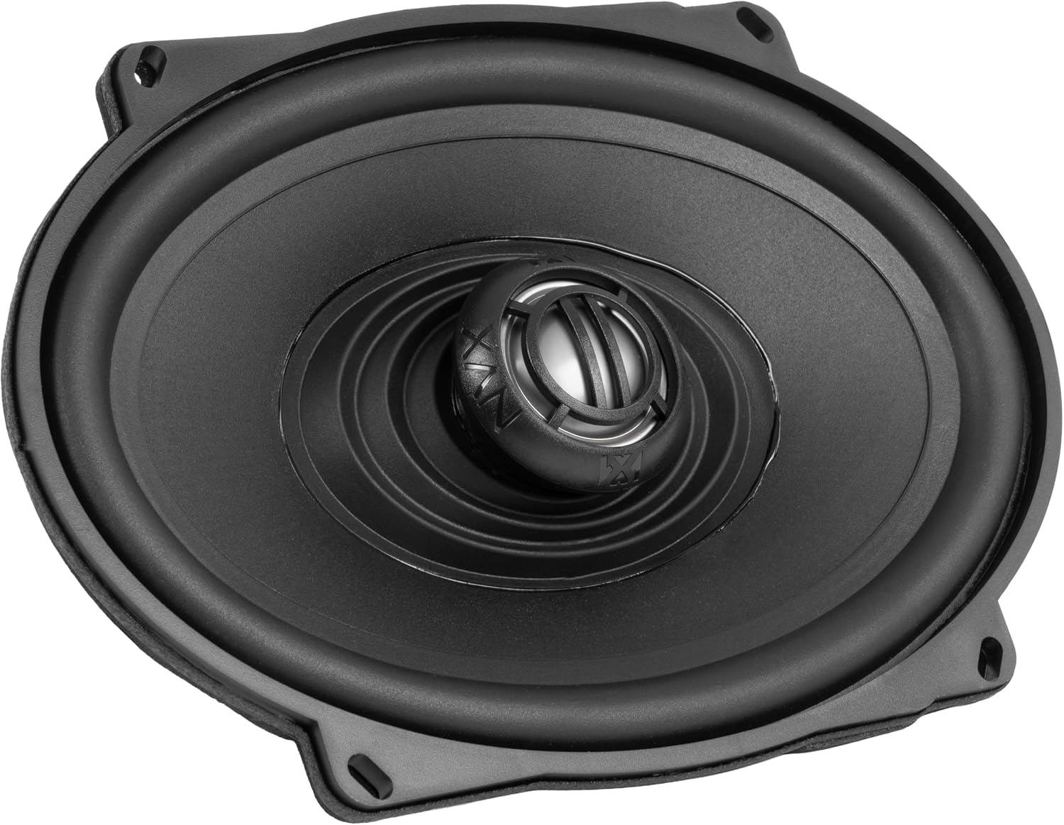 NVX® XFHD57L Premium 5x7' Motorcycle Speakers, 600W Peak (300W RMS), 2-Ohm OEM Saddlebag Lid Coaxials with 1' Titanium Tweeters, Waterproof, for Harley-Davidson 1998 up (Pair)