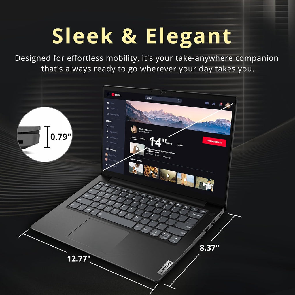 Lenovo V14 14' FHD Business Laptop, Intel i7-13620H, 40GB DDR4 RAM, 2TB Storage(1TB SSD+1TB Docking Station Set), ‎Intel UHD Graphics, 720p HD Camera, Wi-Fi 6, Windows 11 Pro, Black