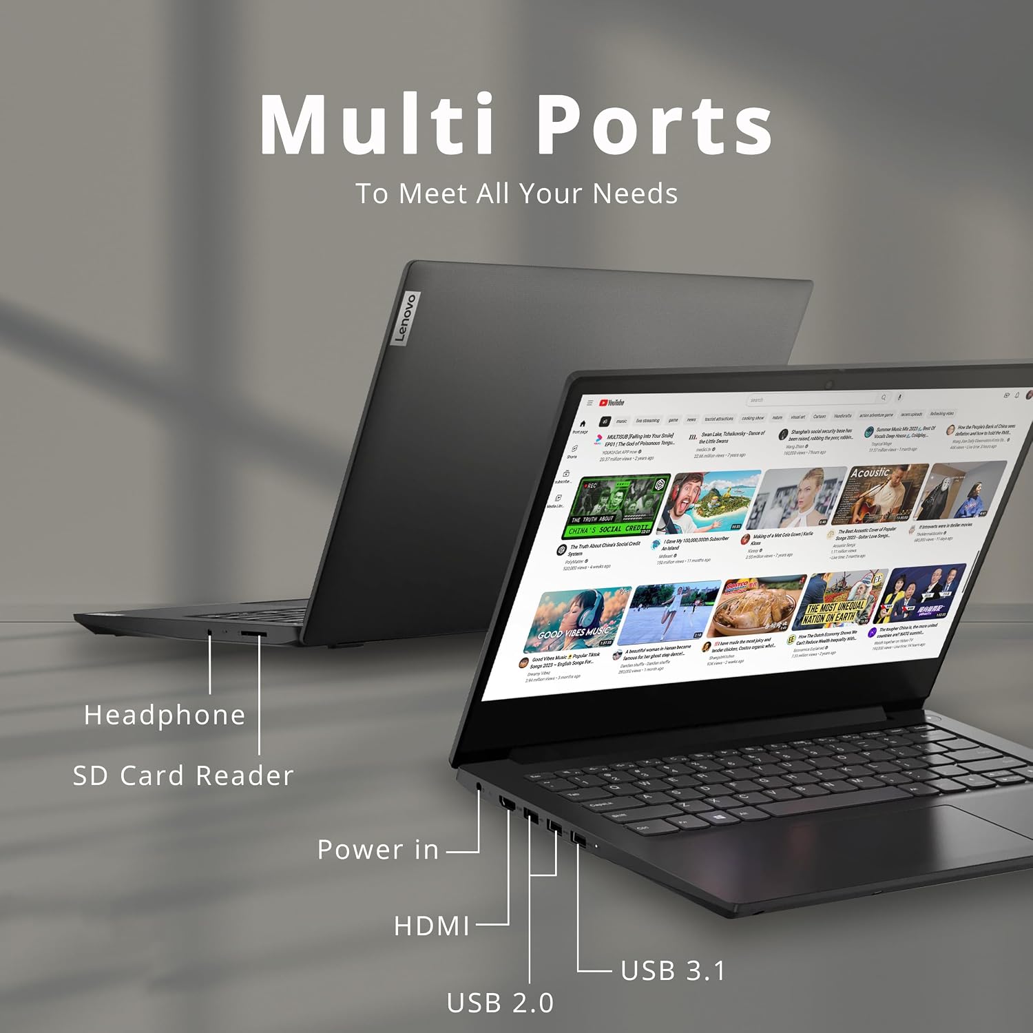 Lenovo Ideapad 3 14' HD Laptop, Intel Pentium Gold 6405U Processor, 8GB RAM, 256GB PCIe SSD, UHD Graphics, Speakers, WiFi, Webcam, Bluetooth, Win 10 S, Black, 32GB Hotface USB Card