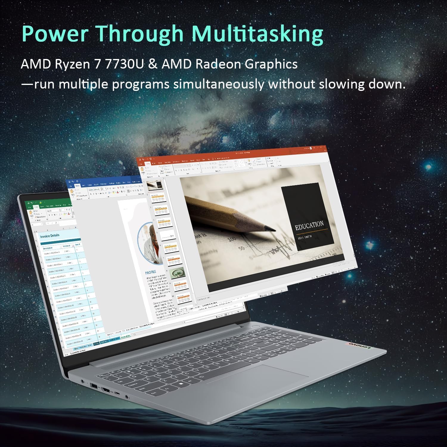 Lenovo IdeaPad Slim 3 15.6 Laptop | 2025/2026 Edition | AMD Ryzen 7 7730U (Beats Intel Ultra 7 255U) | FHD Screen (1920 x 1080) | 16GB RAM | 1TB PCIe SSD | WiFi-6 | Ethernet RJ-45 | Windows 11