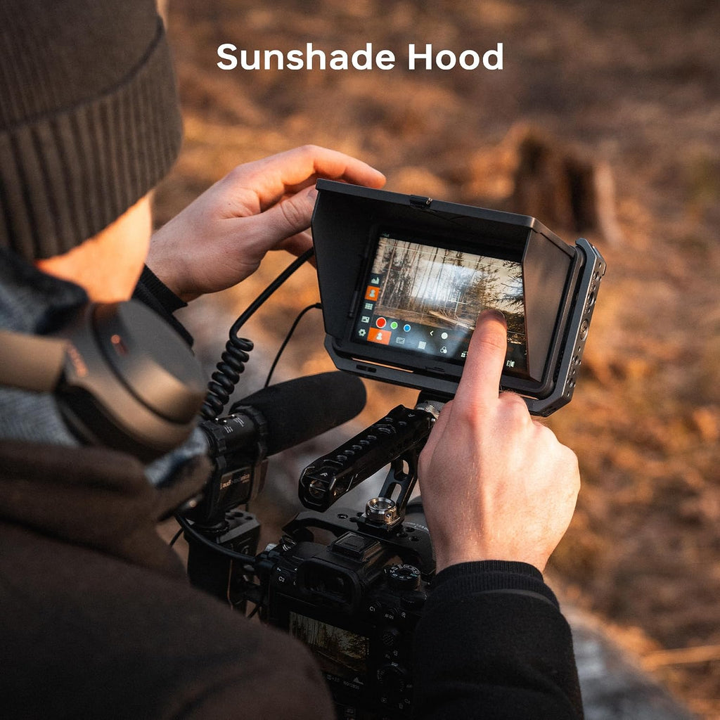 VILTROX DC-X2 6'' Touchscreen Camera Monitor with Rig Cage, 2000 nits 4K HDMI in/Out Video Field Monitor Kit with Sunshade Hood, 3D LUT, Waveform, Histogram & Vectorscope Tools, Black